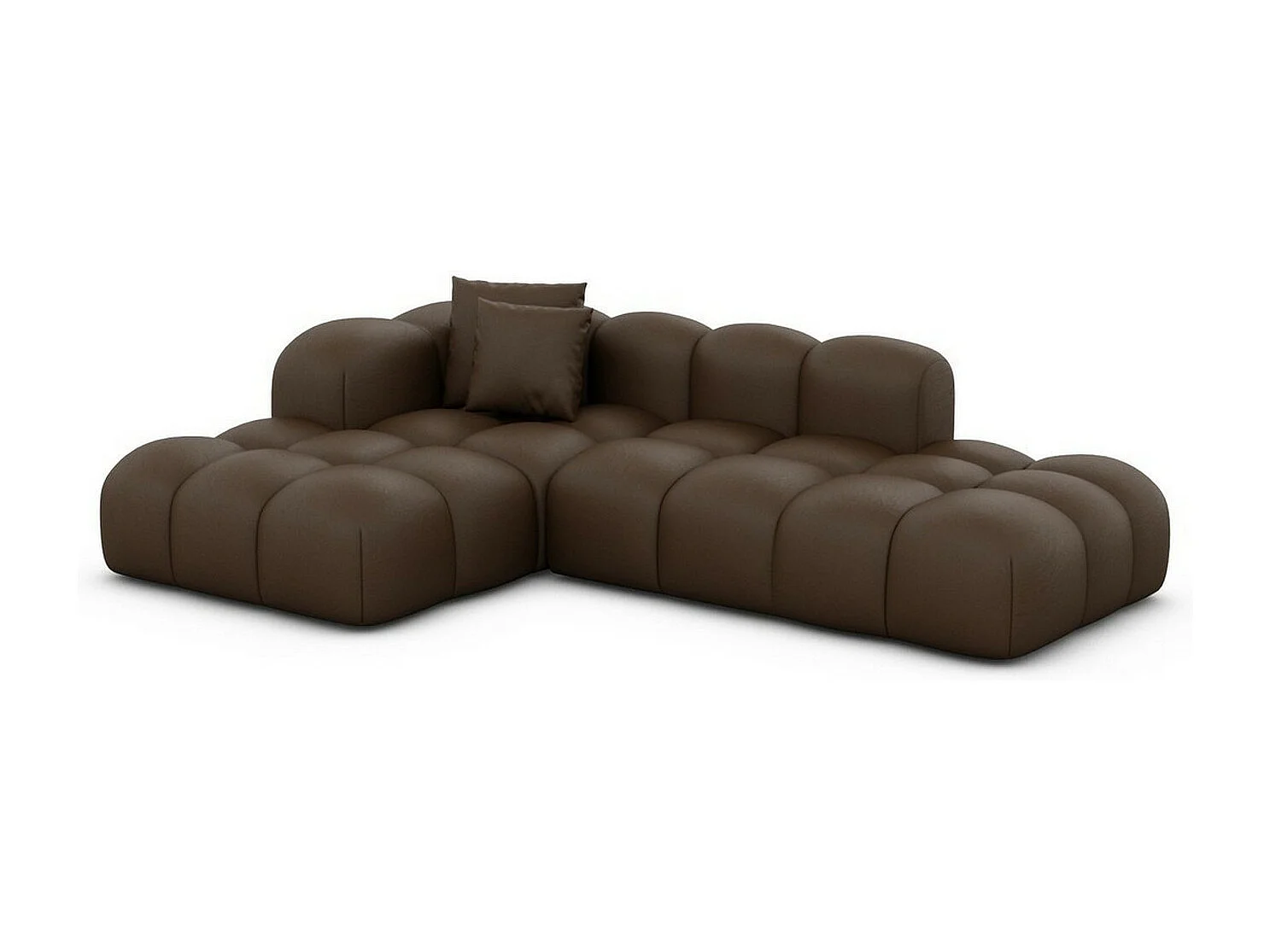 Ecksofa Formentera Lounge Kunstleder Dunkelbraun Rechts