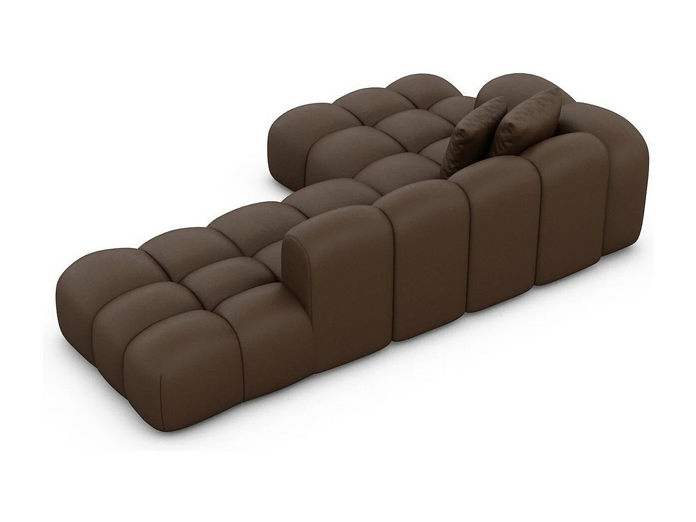 Ecksofa Formentera Lounge Kunstleder Dunkelbraun Rechts