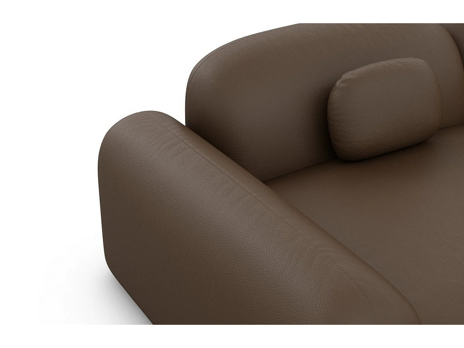 Ecksofa Barcelona L Kurz mit Zierkissen Kunstleder Dunkelbraun Links