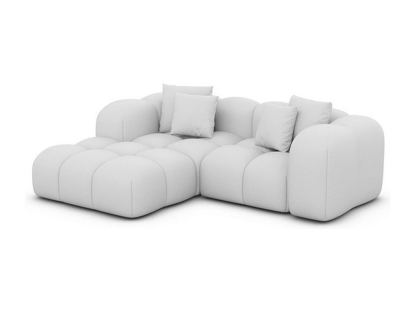 Ecksofa Formentera Mini mit Kissen Kunstleder Weiß Links