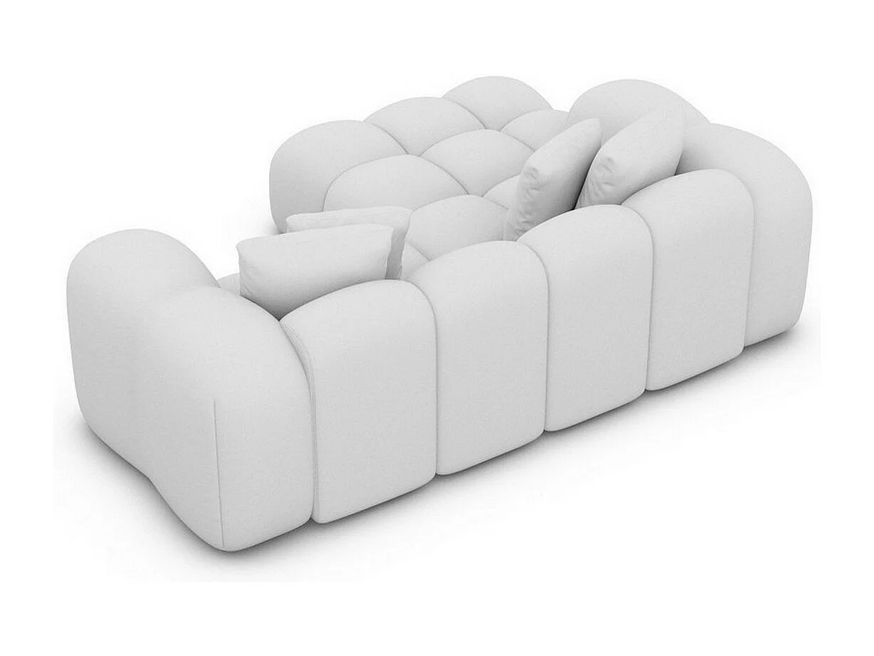 Ecksofa Formentera Mini mit Kissen Kunstleder Weiß Links