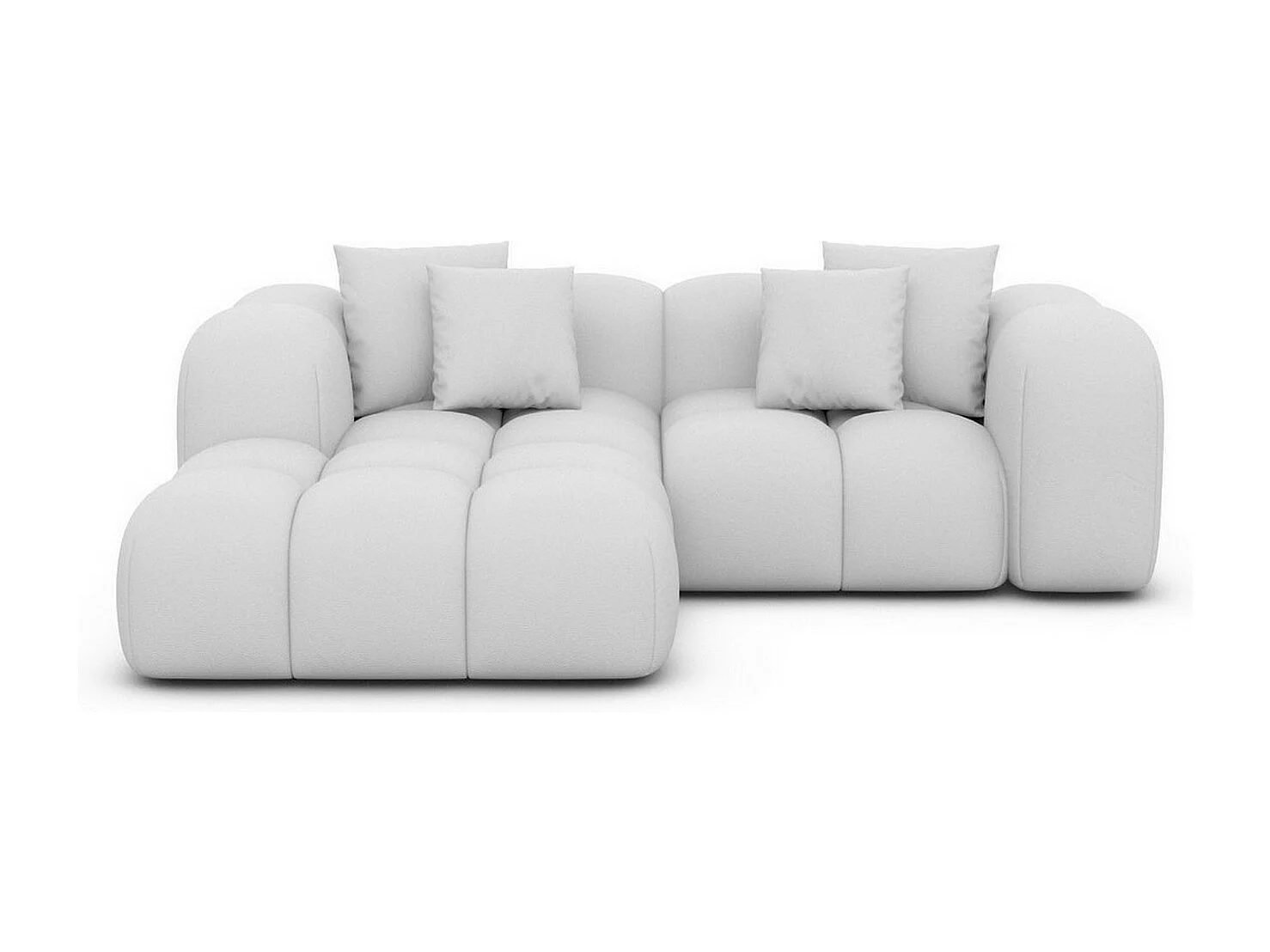 Ecksofa Formentera Mini mit Kissen Kunstleder Weiß Links