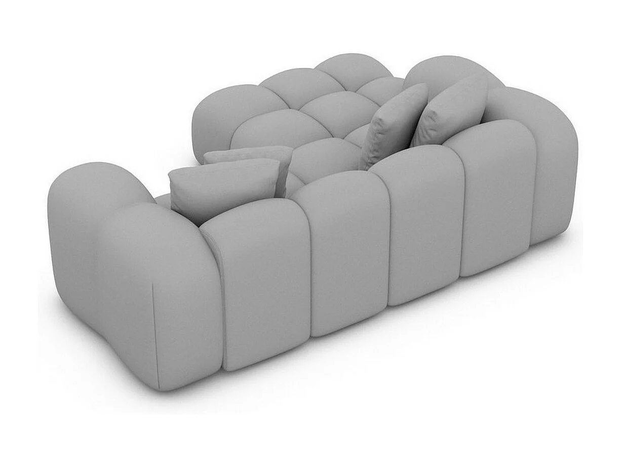 Ecksofa Formentera Mini mit Kissen Kunstleder Hellgrau Links