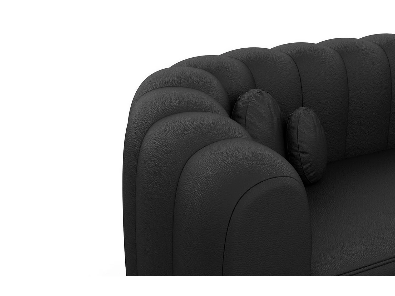 Ecksofa Almeria Leder Schwarz Kunstleder