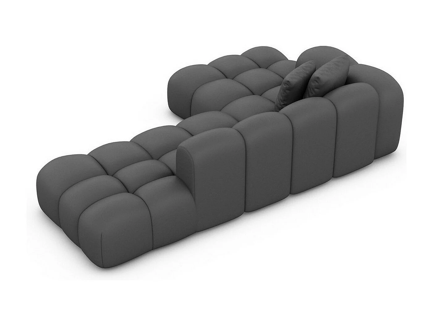 Ecksofa Formentera Lounge Kunstleder Dunkelgrau Rechts