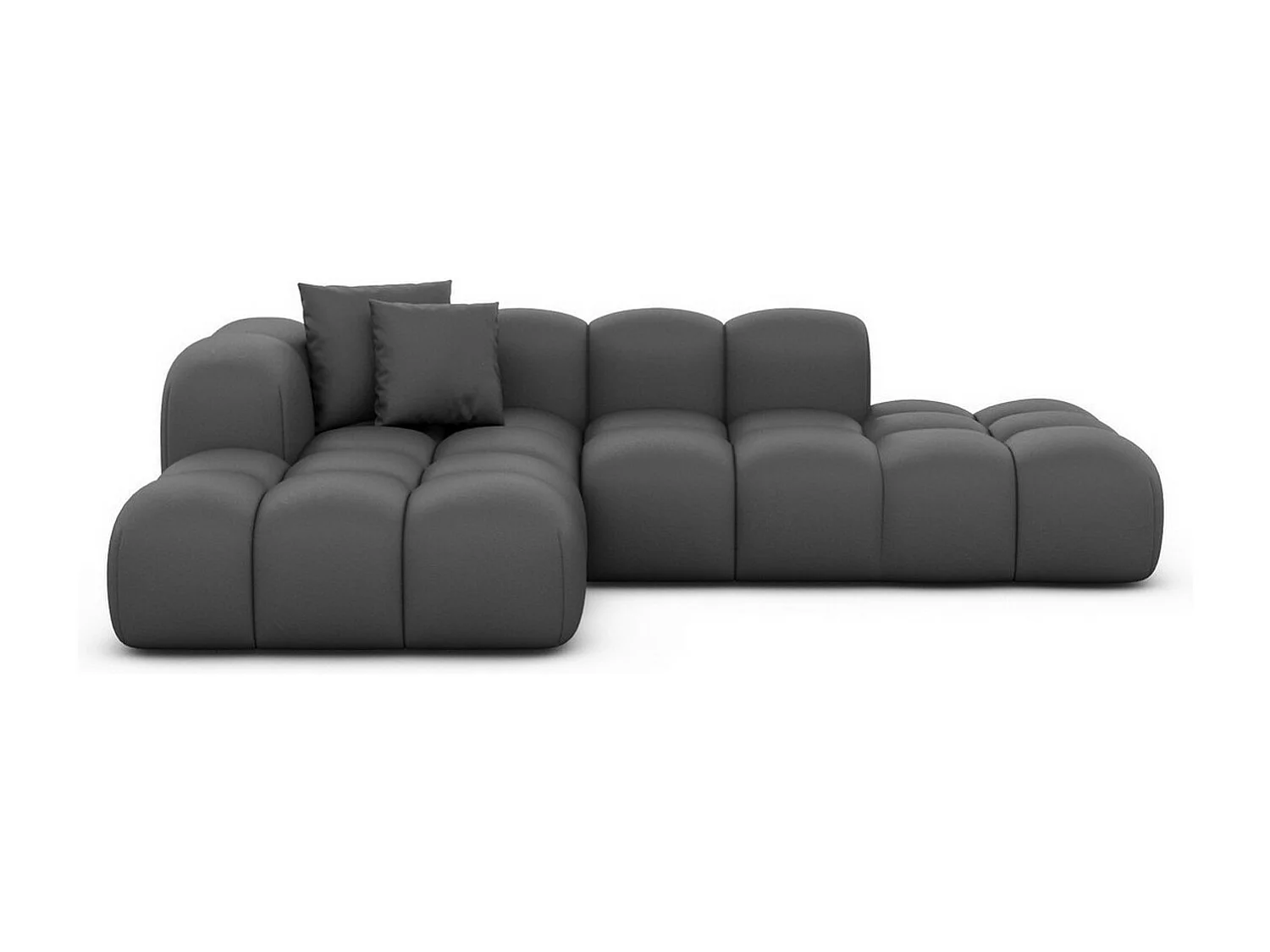 Ecksofa Formentera Lounge Kunstleder Dunkelgrau Rechts