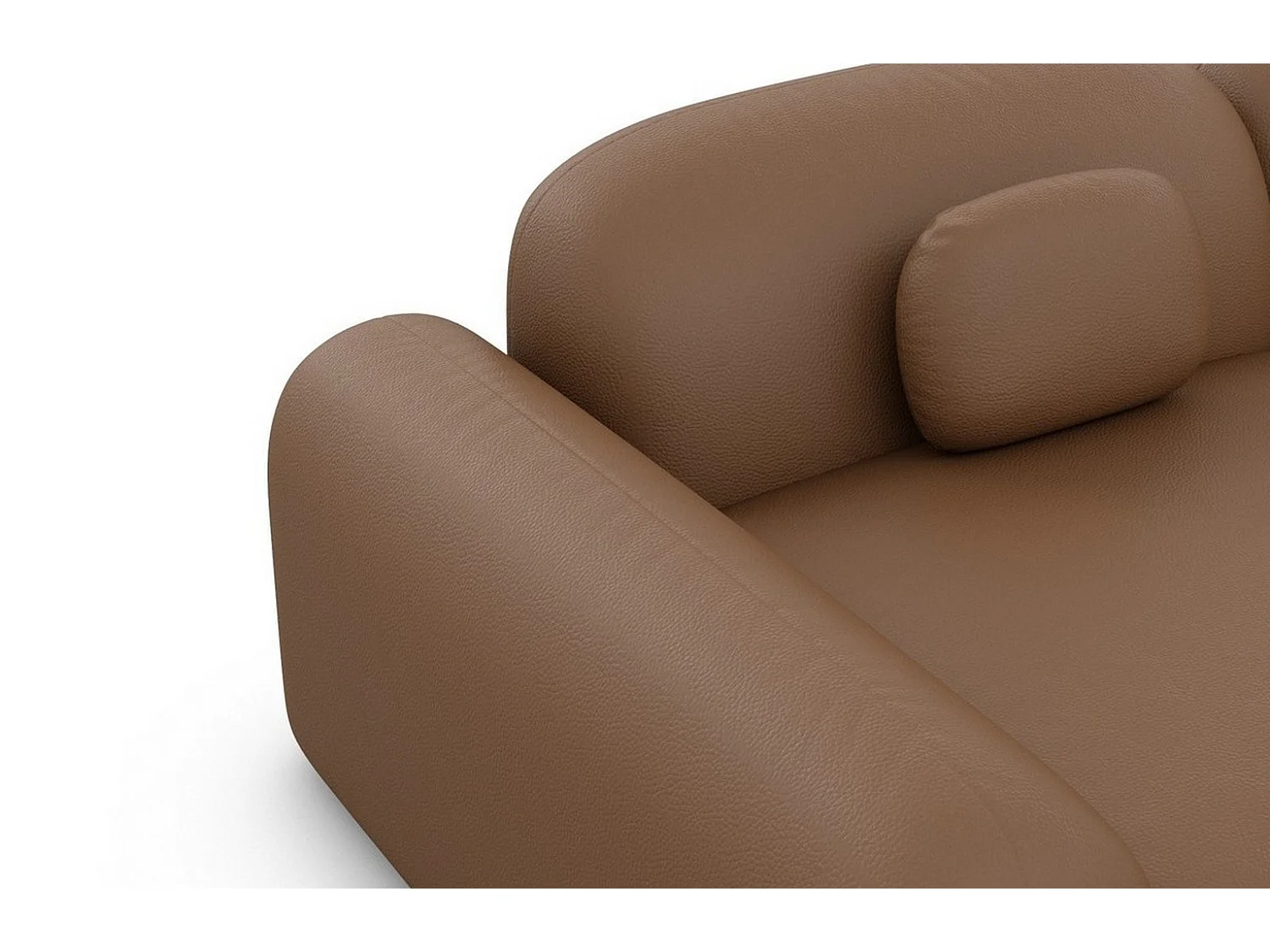 Ecksofa Barcelona mit Zierkissen Kunstleder Braun Rechts