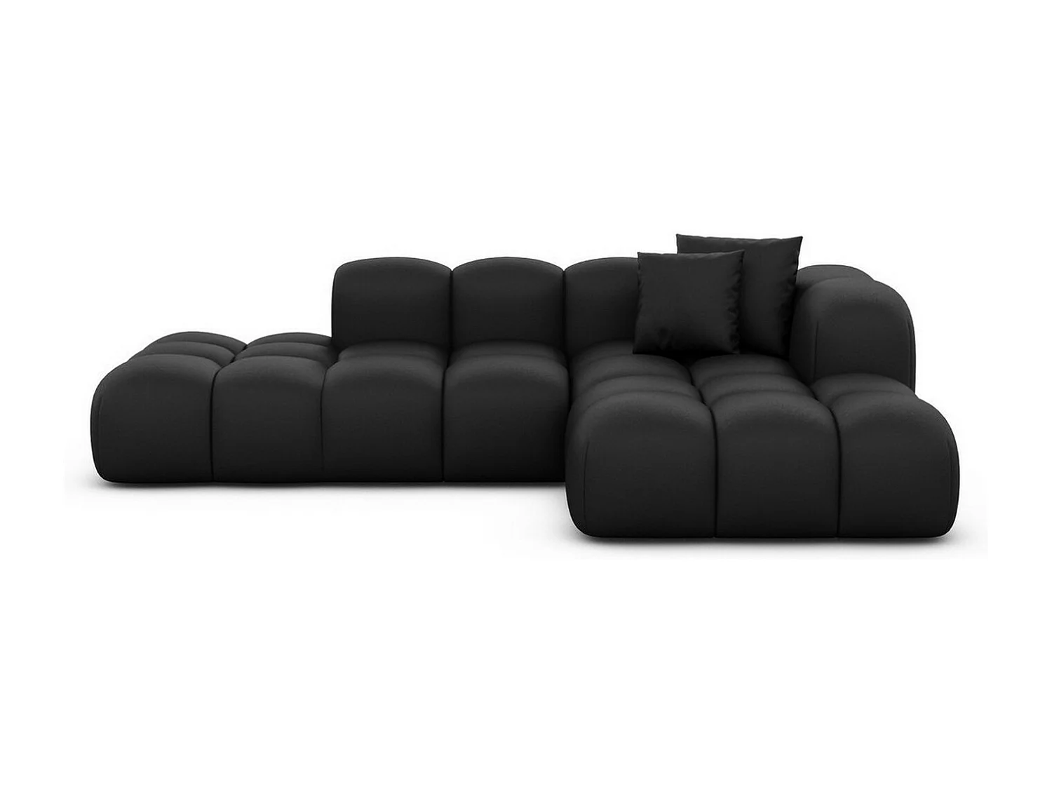 Ecksofa Formentera Lounge Kunstleder Schwarz Links