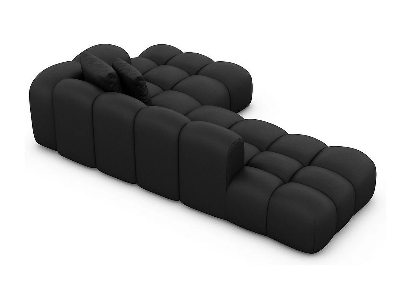 Ecksofa Formentera Lounge Kunstleder Schwarz Links