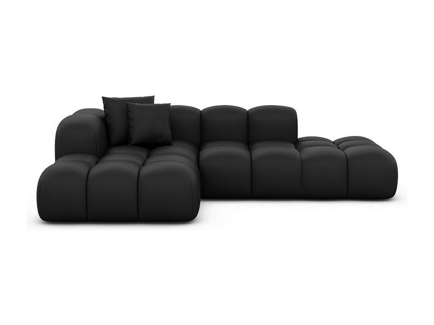 Ecksofa Formentera Lounge Kunstleder Schwarz Rechts