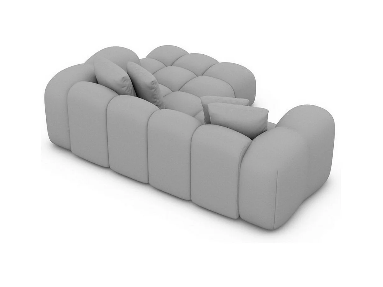 Ecksofa Formentera Mini mit Kissen Kunstleder Hellgrau Rechts