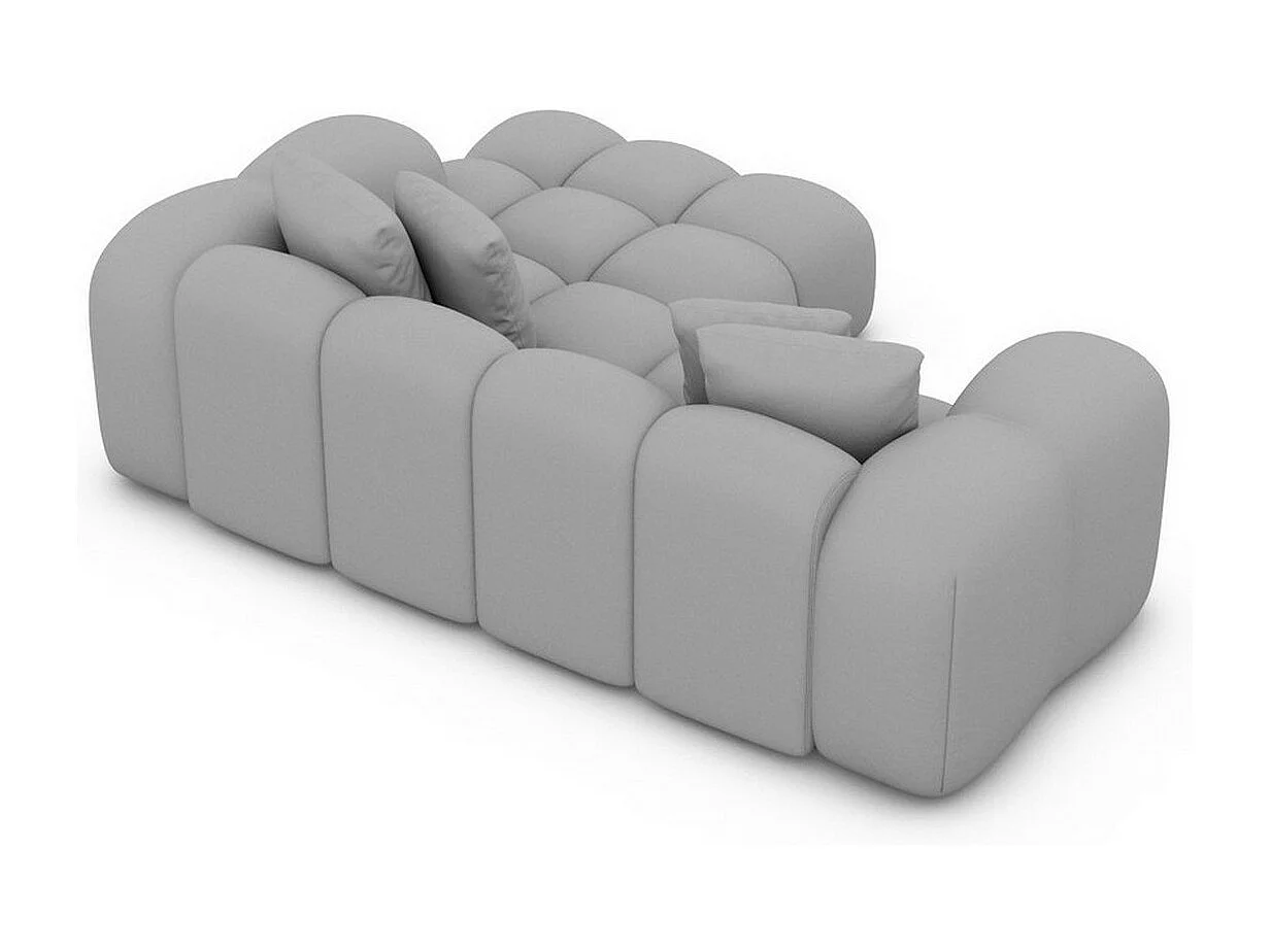 Ecksofa Formentera Mini mit Kissen Kunstleder Hellgrau Rechts