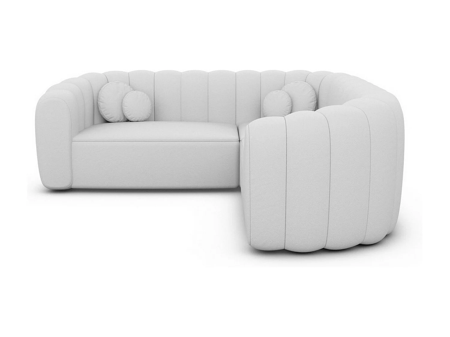 Ecksofa Almeria Leder Weiß Kunstleder