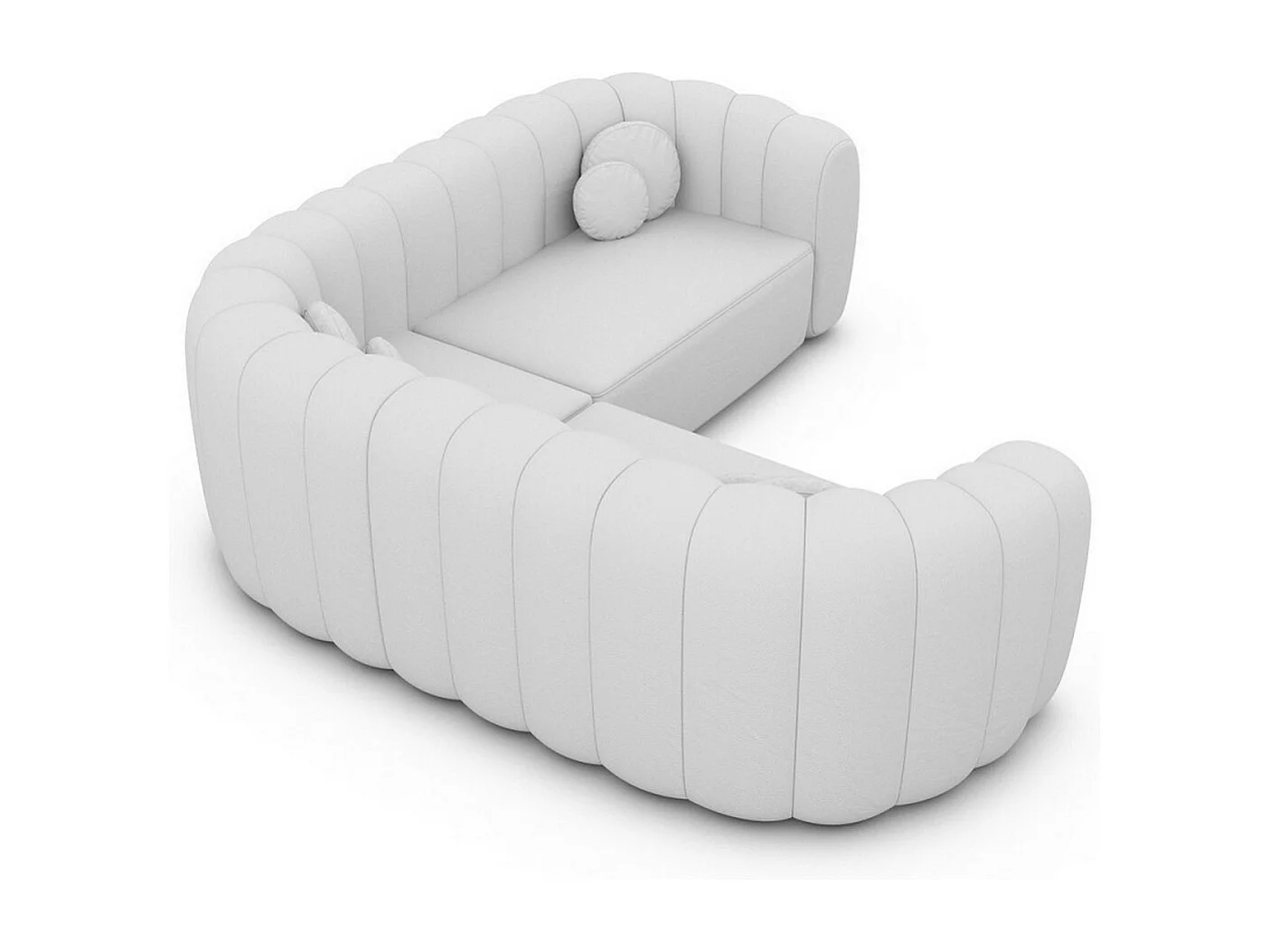 Ecksofa Almeria Leder Weiß Kunstleder