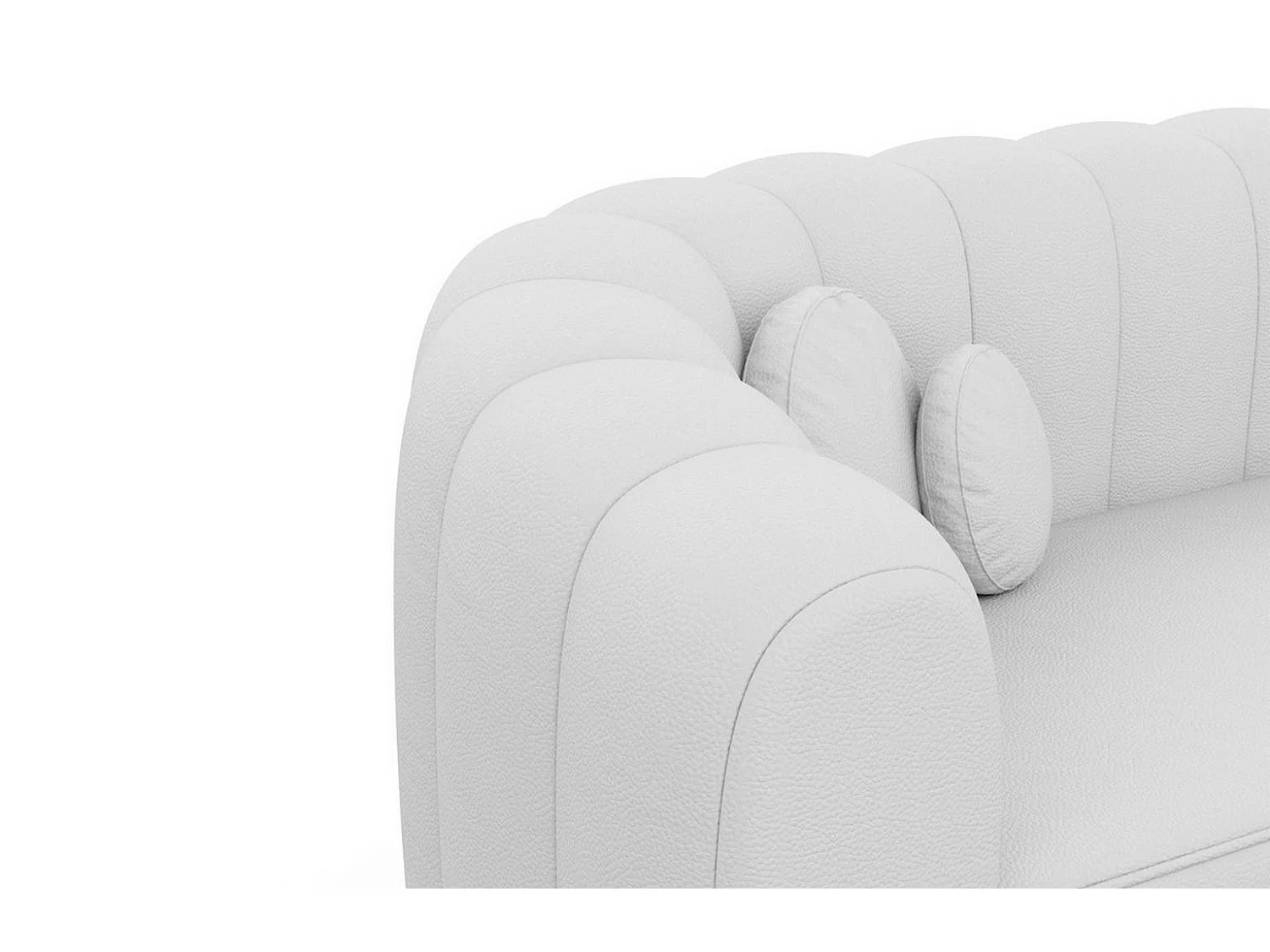 Ecksofa Almeria Leder Weiß Kunstleder