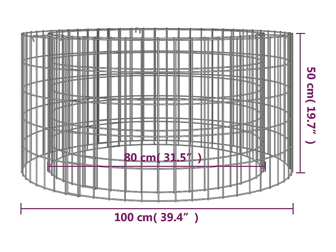 Foyer en gabion Ø 100 cm fer galvanisé
