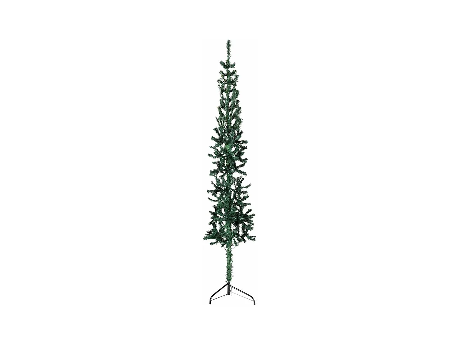 Demi sapin de Noël artificiel mince avec support Vert 120 cm