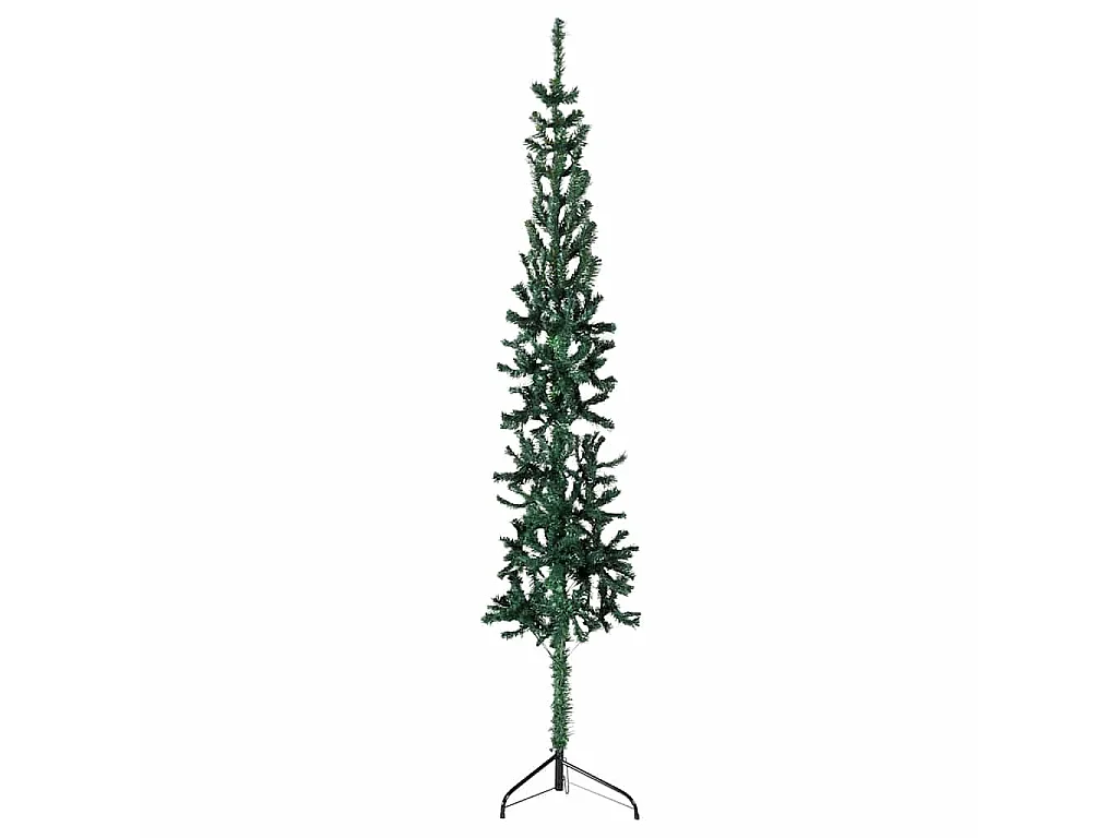 Albero Natale Artificiale Sottile a Metà Supporto Verde 120 cm