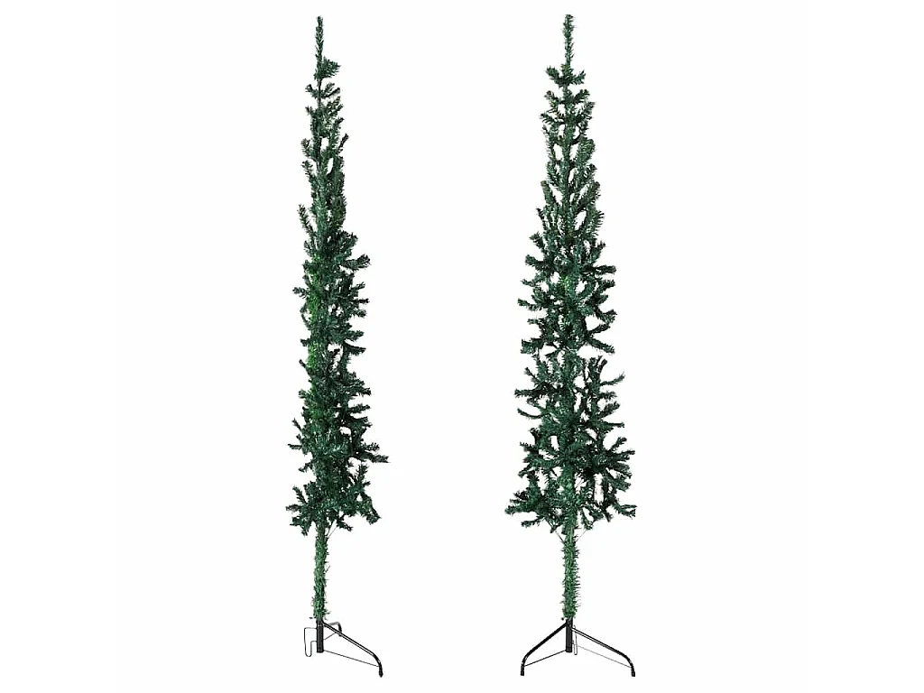 Albero Natale Artificiale Sottile a Metà Supporto Verde 120 cm