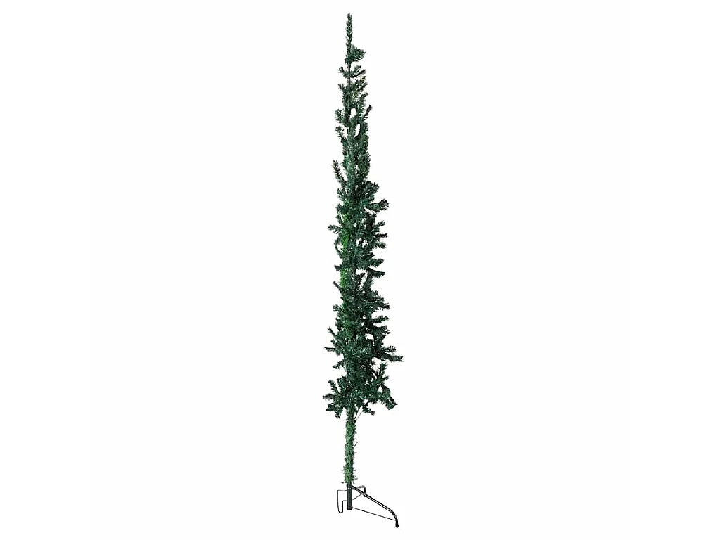 Demi sapin de Noël artificiel mince avec support Vert 120 cm