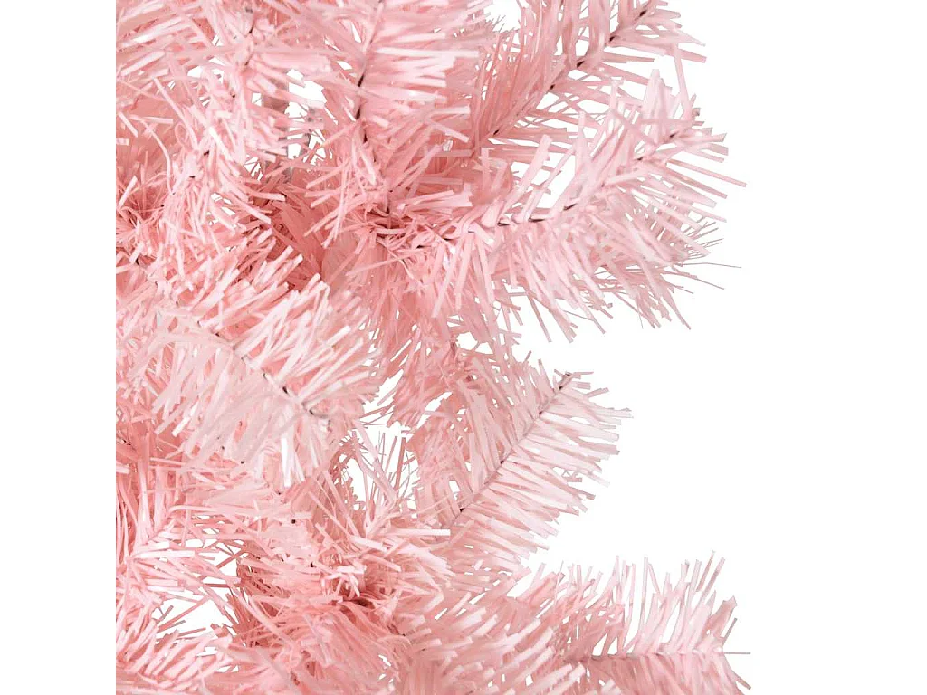 Demi sapin de Noël artificiel mince avec support Rose 120 cm
