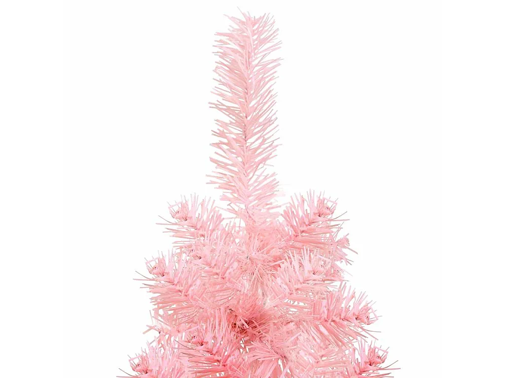 Demi sapin de Noël artificiel mince avec support Rose 120 cm