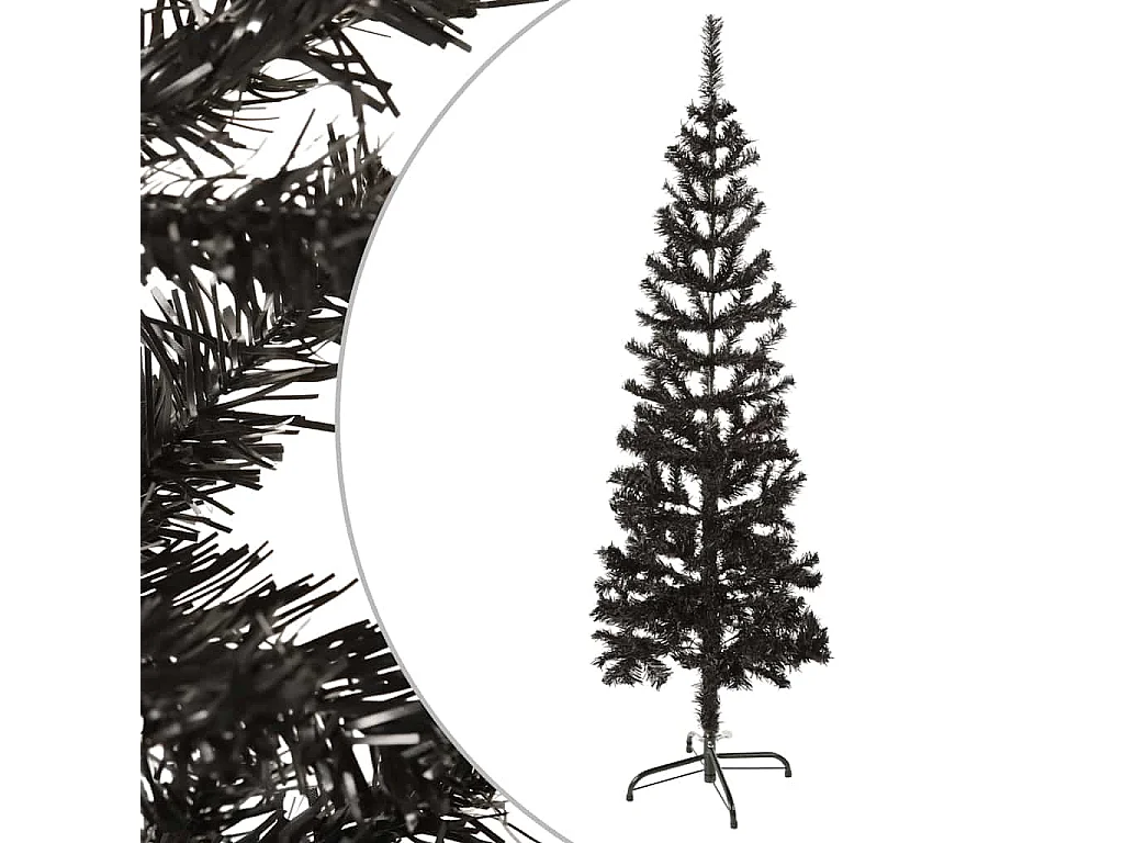 Kerstboom smal 150 cm zwart