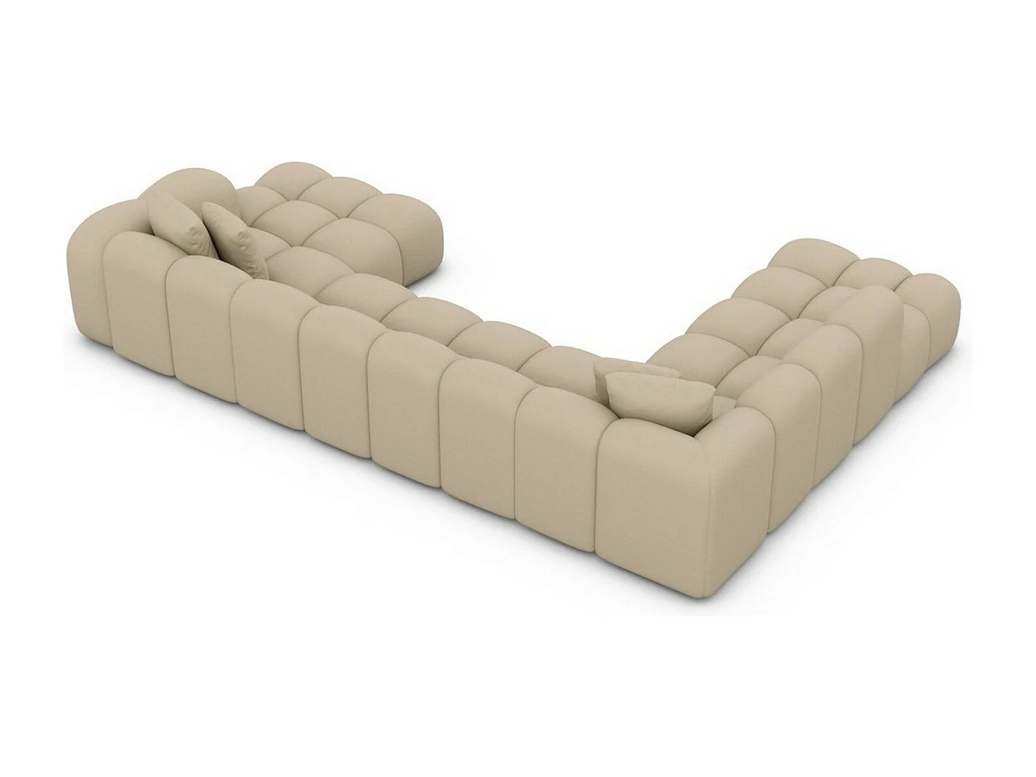 Leder Wohnlandschaft Formentera XXL Kunstleder Beige Links