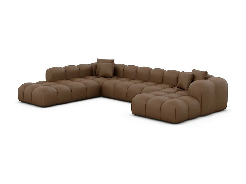 Leder Wohnlandschaft Formentera XXL Kunstleder Braun Links