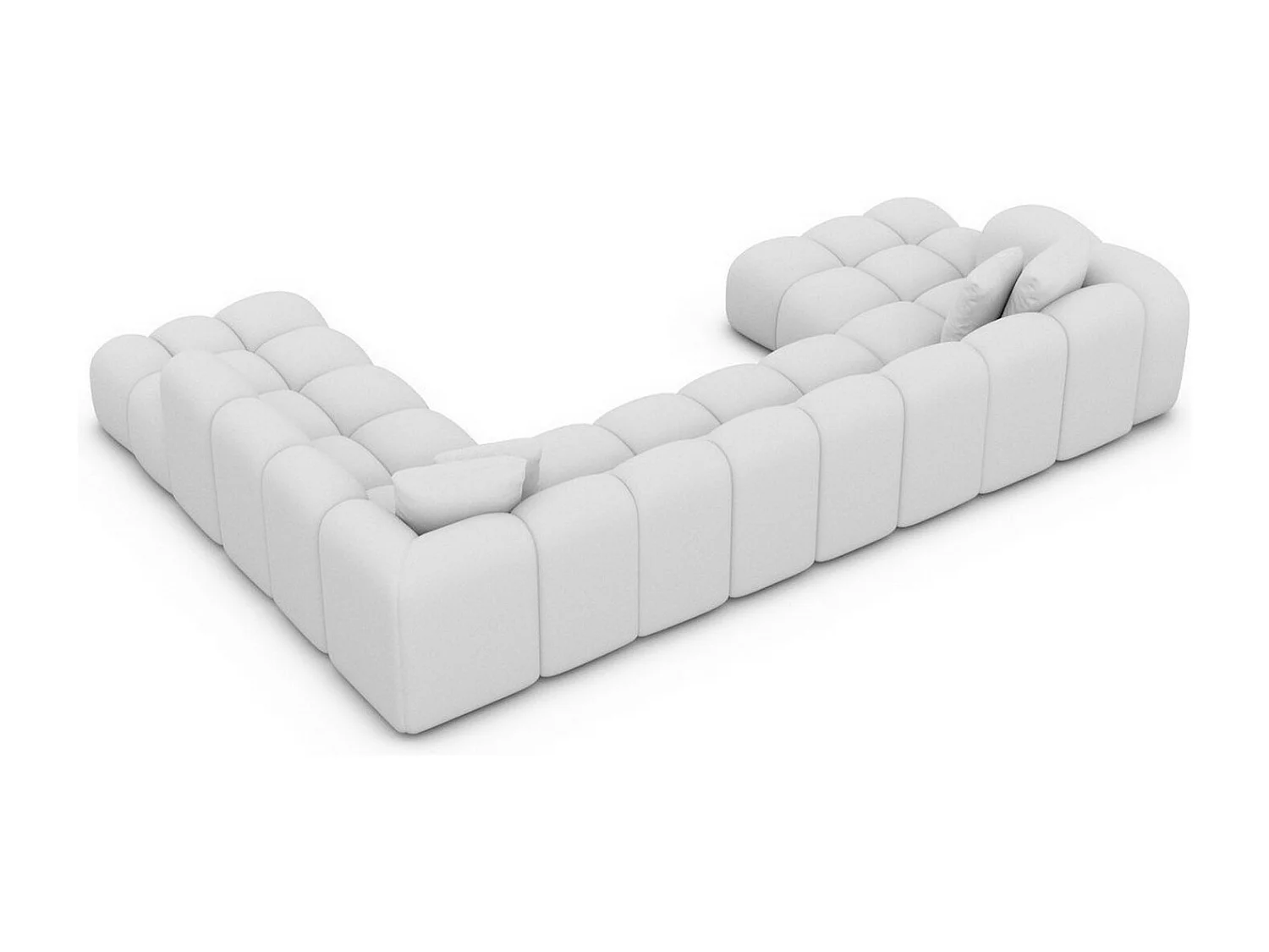 Leder Wohnlandschaft Formentera XXL Kunstleder Weiß Rechts