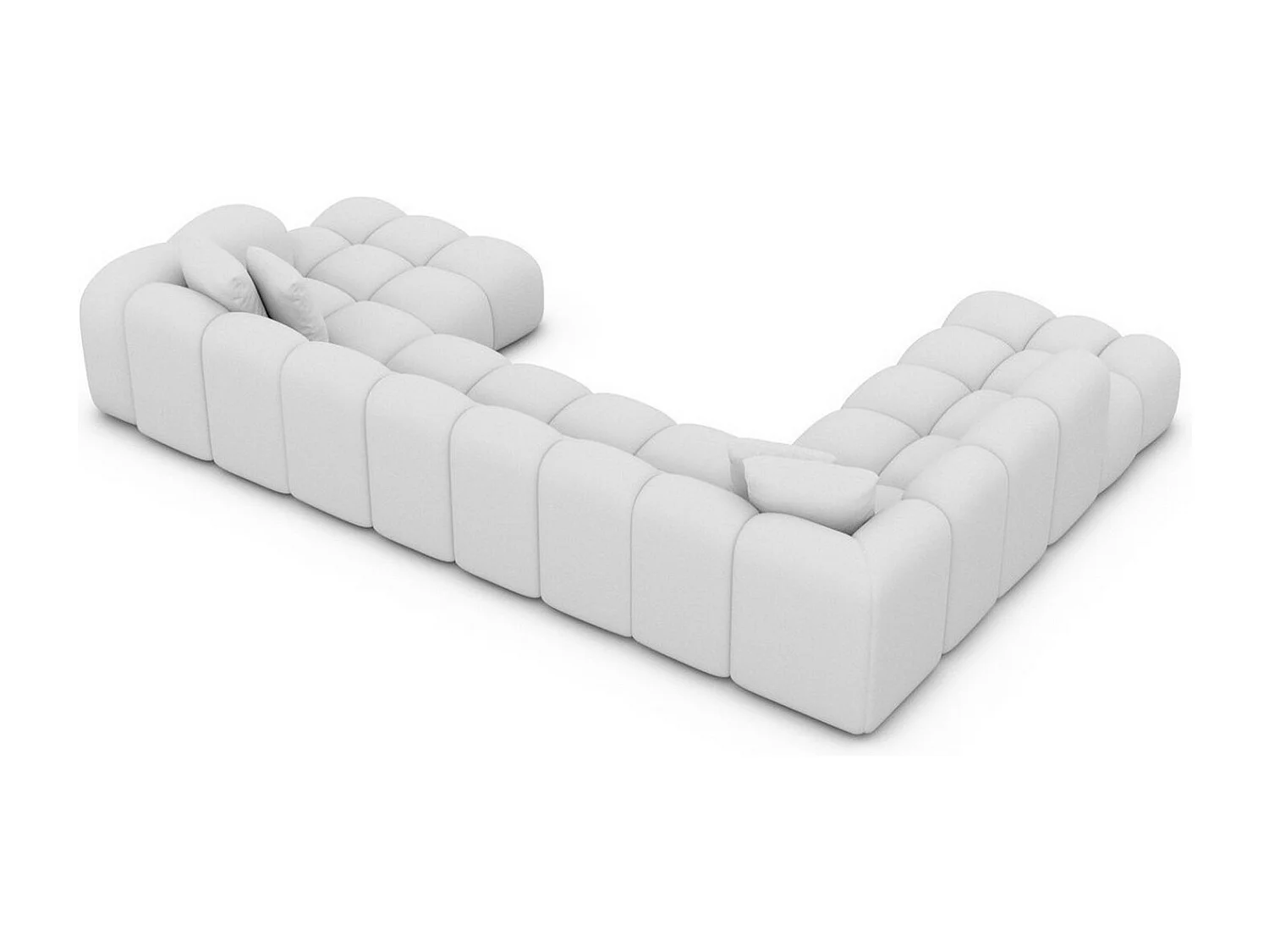 Leder Wohnlandschaft Formentera XXL Kunstleder Weiß Links