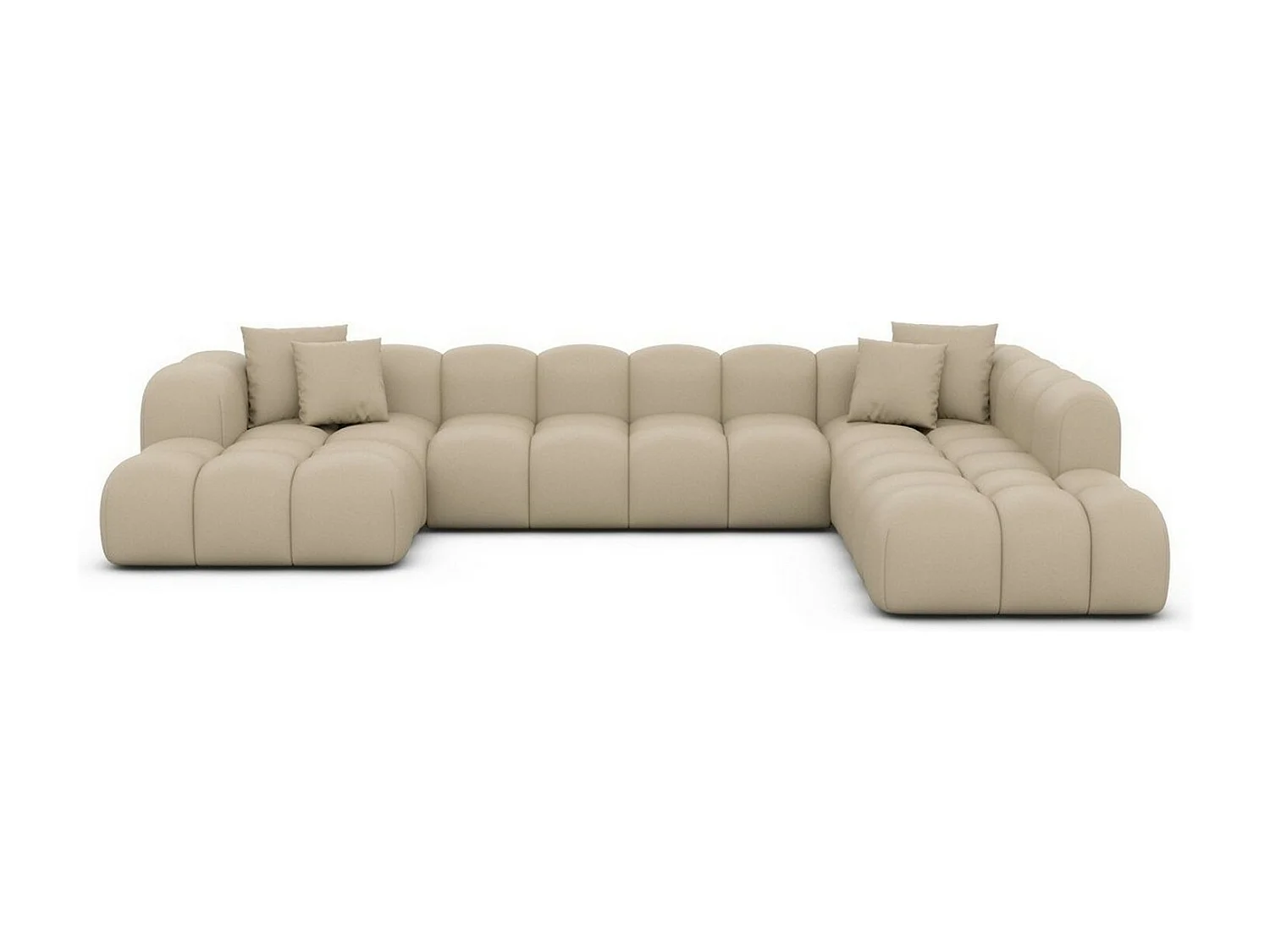 Leder Wohnlandschaft Formentera XXL Kunstleder Beige Rechts