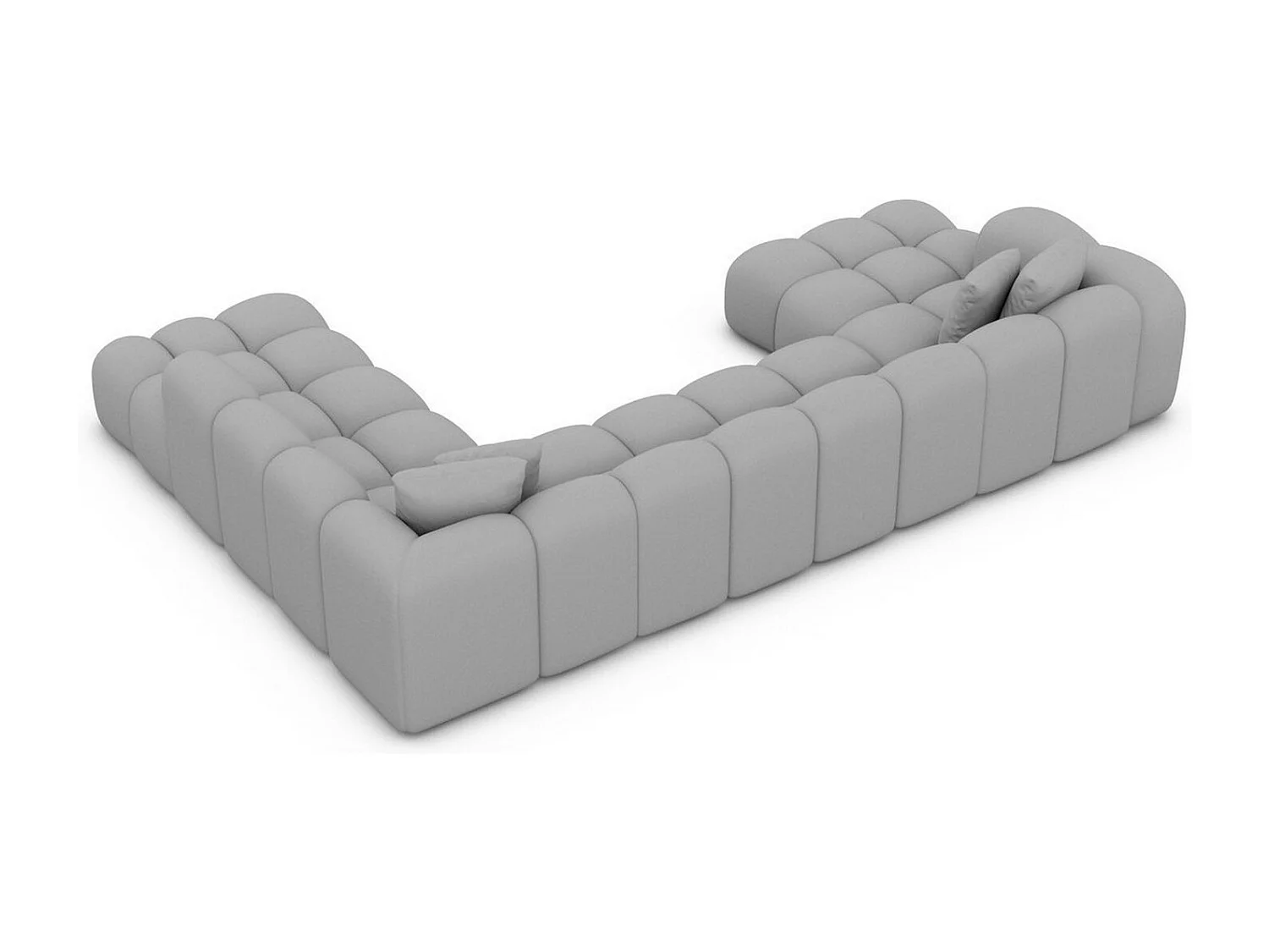 Leder Wohnlandschaft Formentera XXL Kunstleder Hellgrau Rechts