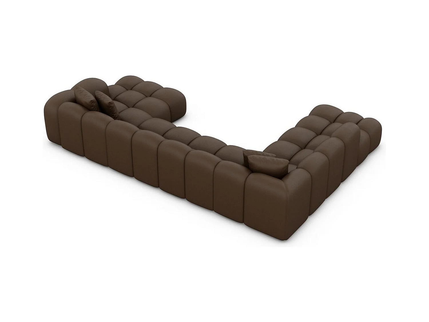 Leder Wohnlandschaft Formentera XXL Kunstleder Dunkelbraun Links