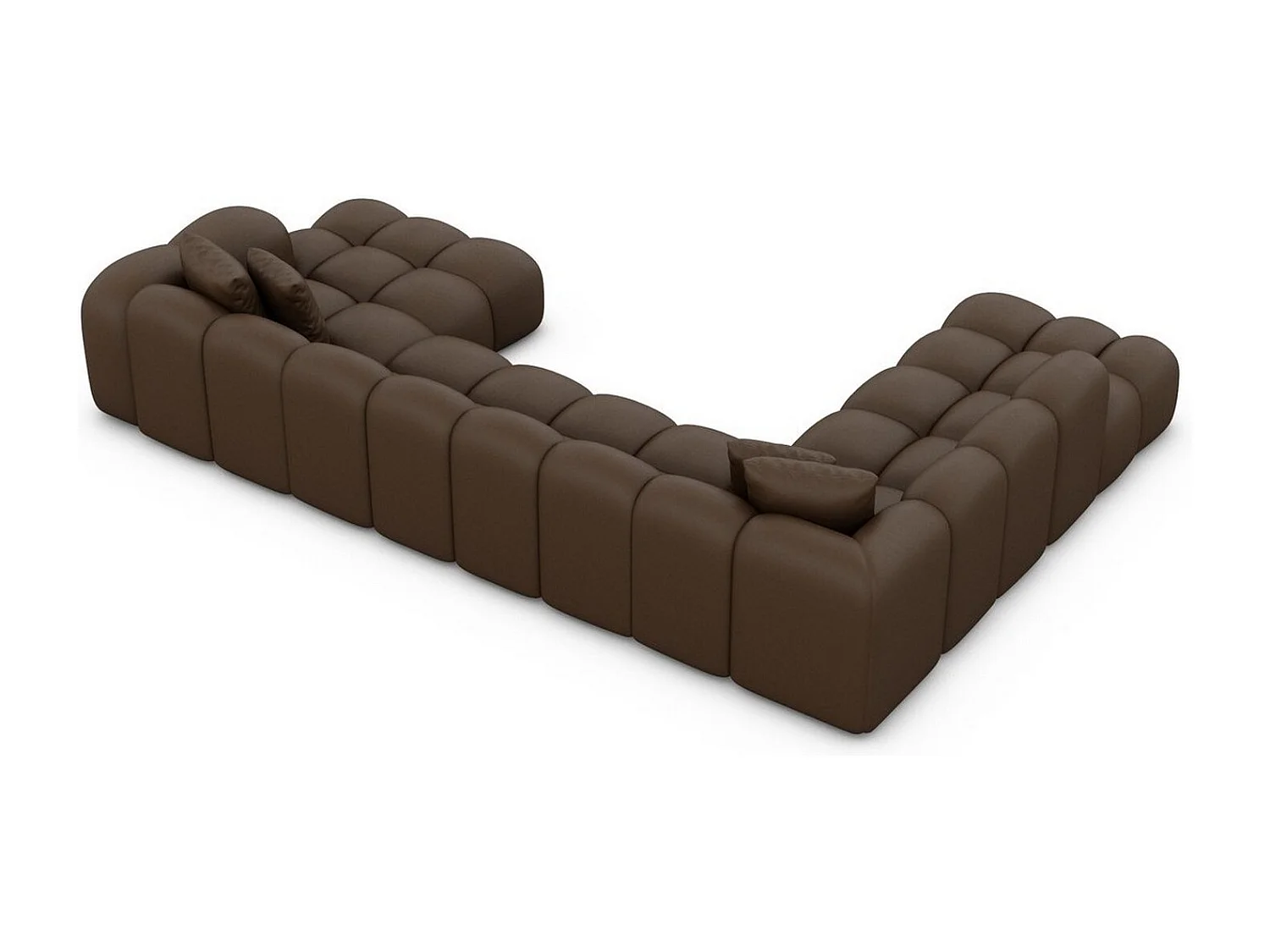 Leder Wohnlandschaft Formentera XXL Kunstleder Dunkelbraun Links