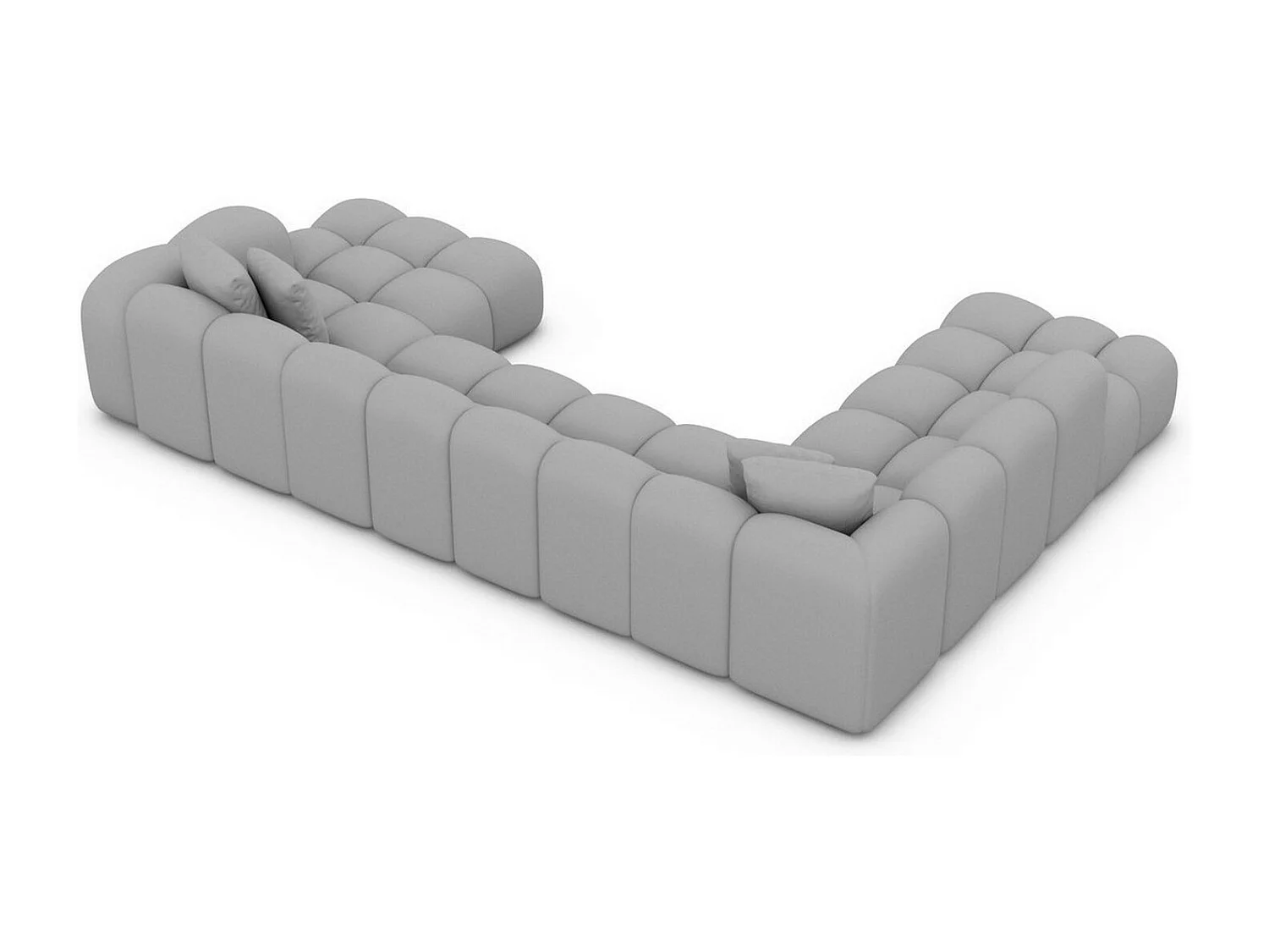 Leder Wohnlandschaft Formentera XXL Kunstleder Hellgrau Links