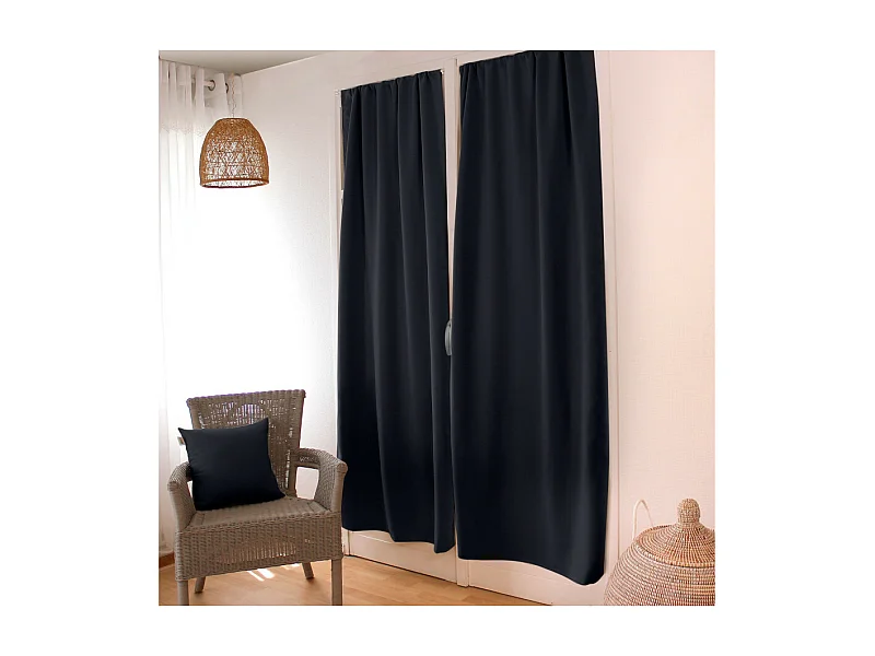 Rideau de Porte Occultant "Reglisse" 90x210cm Noir
