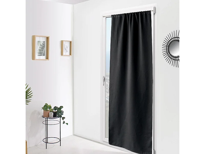Rideau de Porte Occultant "Reglisse" 90x210cm Noir