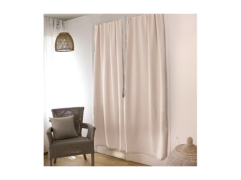 Rideau de Porte Occultant "Reglisse" 90x210cm Naturel