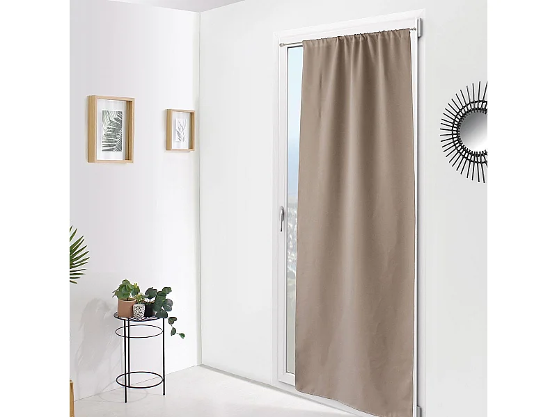 Rideau de Porte Occultant "Reglisse" 90x210cm Naturel