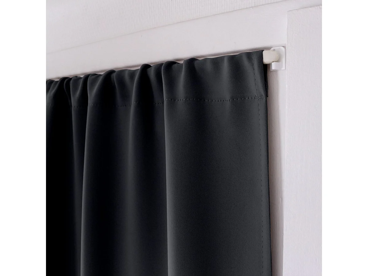 Rideau de Porte Occultant "Reglisse" 90x210cm Gris Foncé