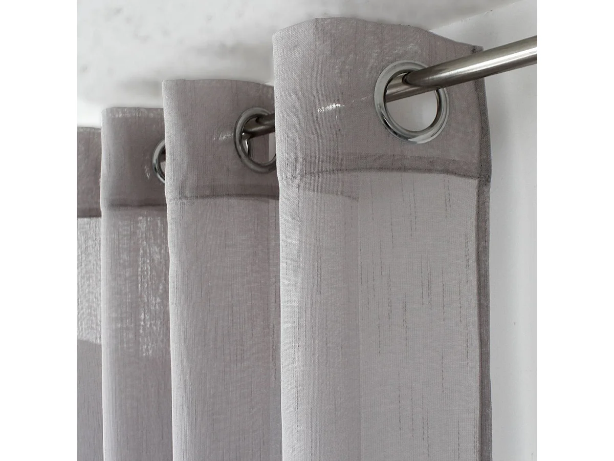 Rideau Voilage à Œillets "Mia" 140x240cm Gris
