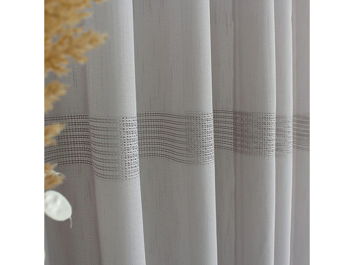 Rideau Voilage à Œillets "Mia" 140x240cm Gris