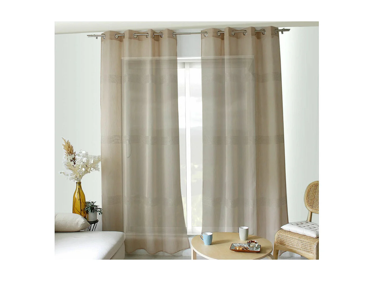 Rideau Voilage à Œillets "Mia" 140x240cm Lin