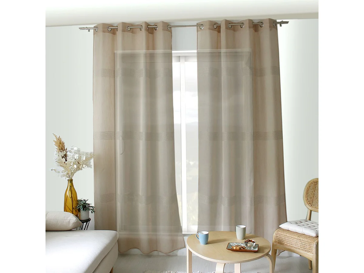 Rideau Voilage à Œillets "Mia" 140x240cm Lin