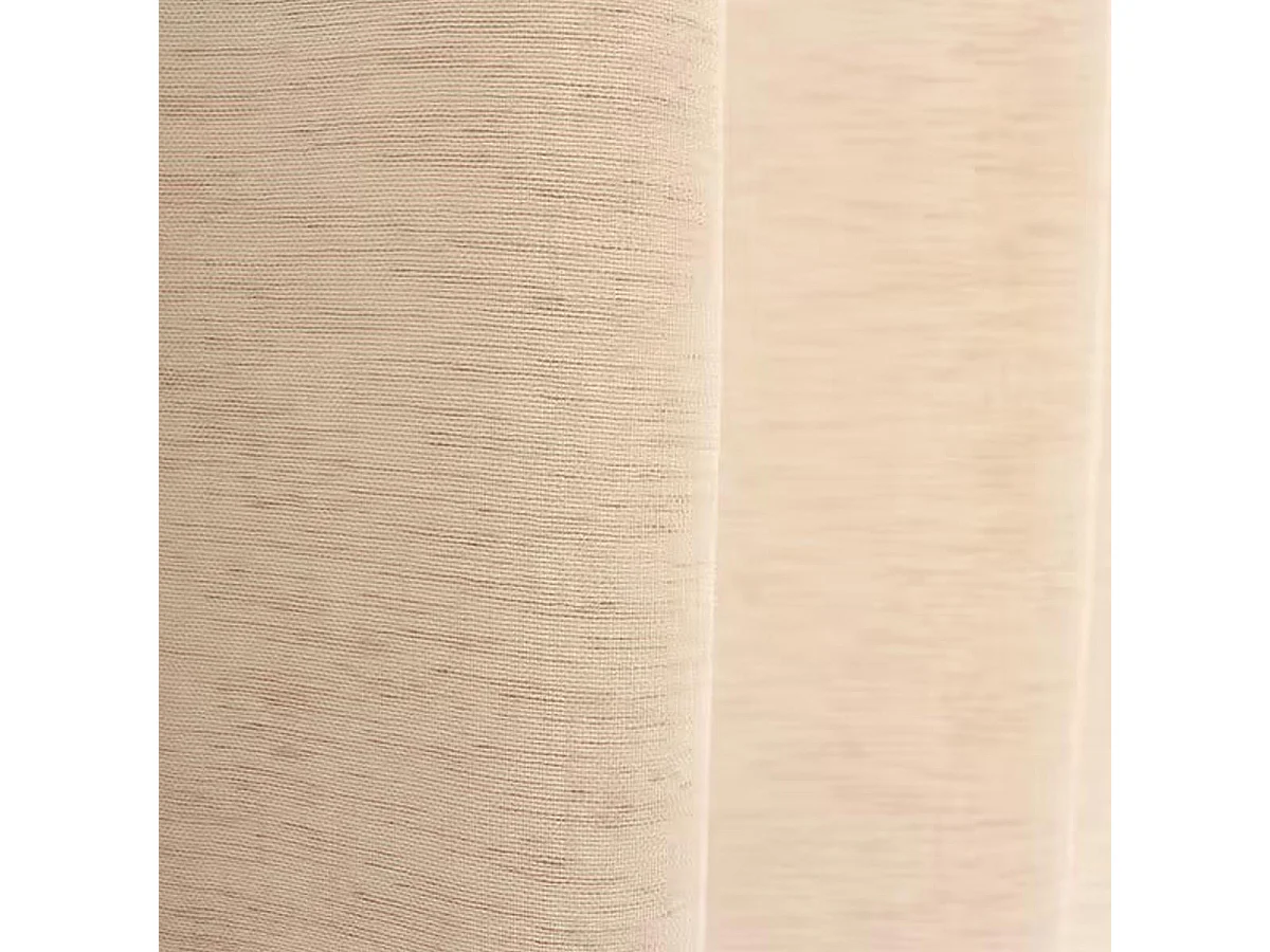 Rideau Voilage XXL Effet Lin "Maya" 300x240cm Écru