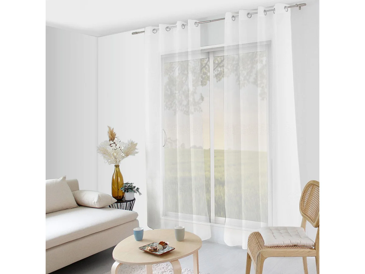 Rideau Voilage à Œillets "Mia" 140x240cm Blanc