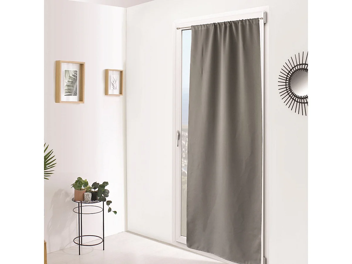 Rideau de Porte Occultant "Reglisse" 90x210cm Gris Clair