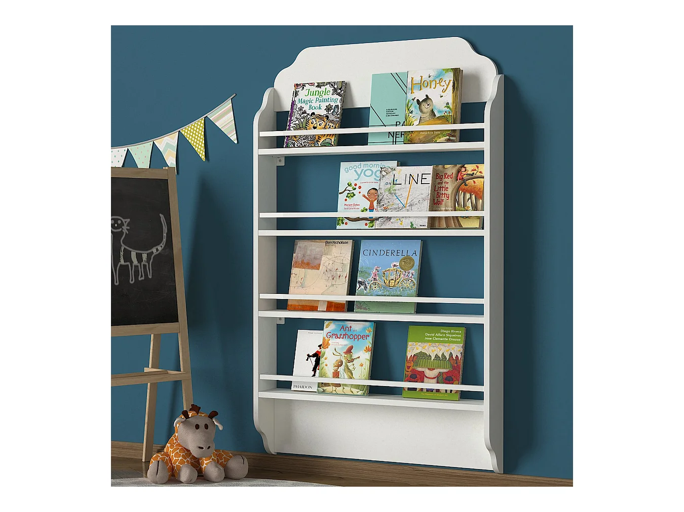 Bücherregal Montessori Weiß