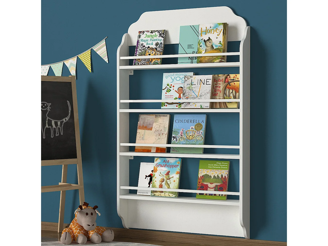 Bücherregal Montessori Weiß